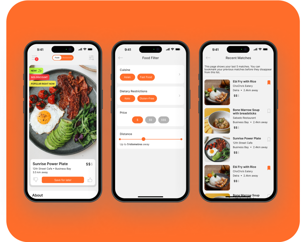 Dishcover App Mobile Mockups